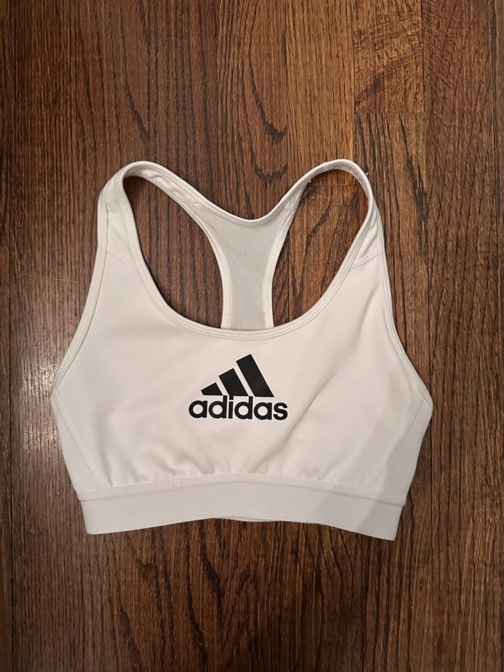 adidas White Racerback Sports Bra